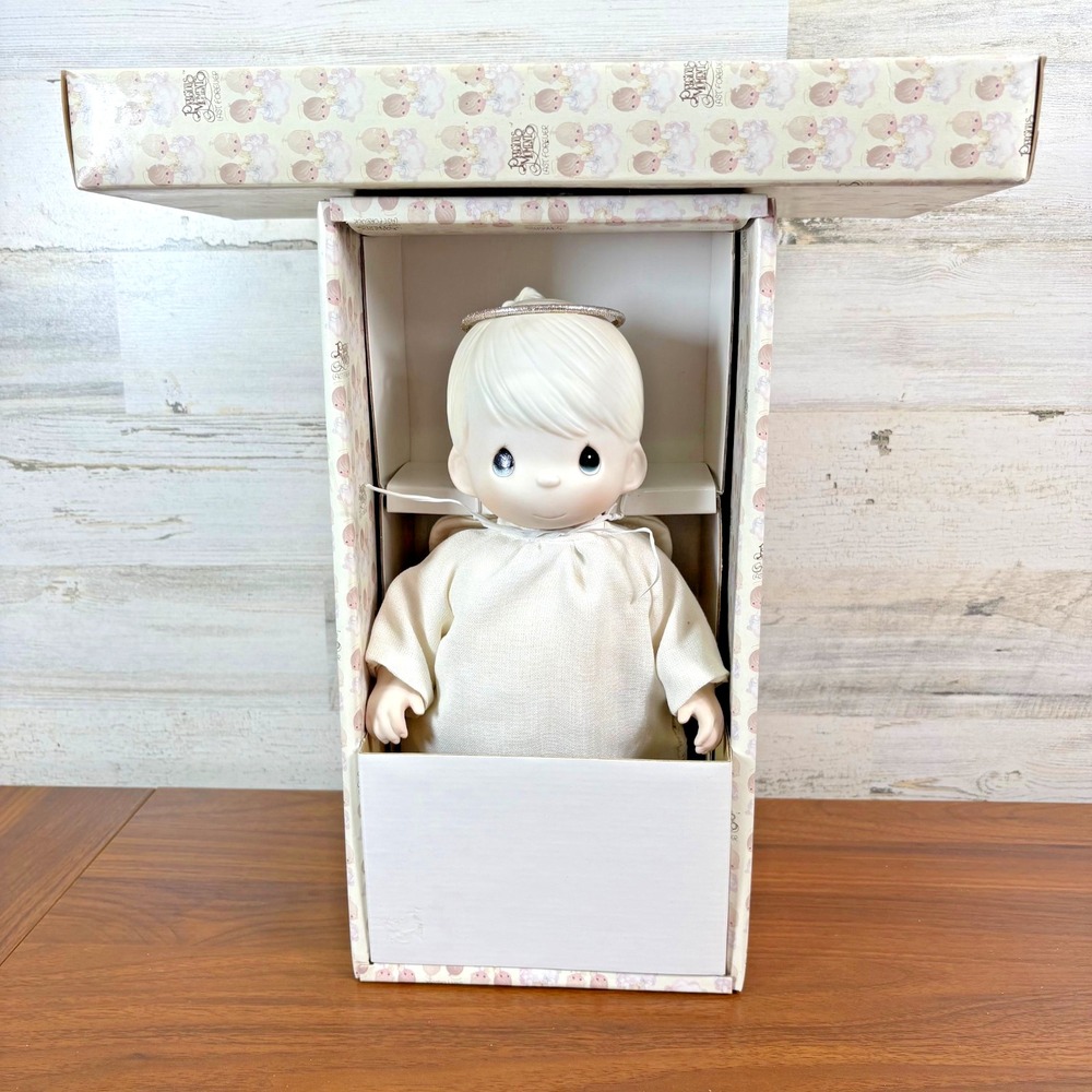 Vintage Precious Moments Aaron Porcelain Doll 1984 New in Box 13"